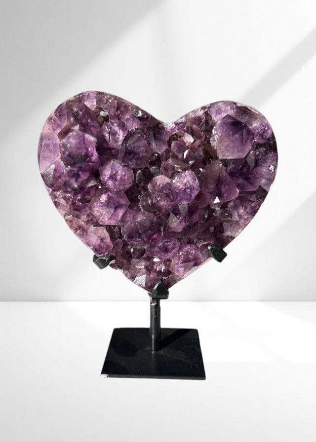 Amethyst Druzy Heart 08