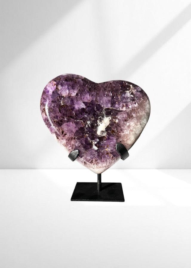 Amethyst Druzy Heart 07