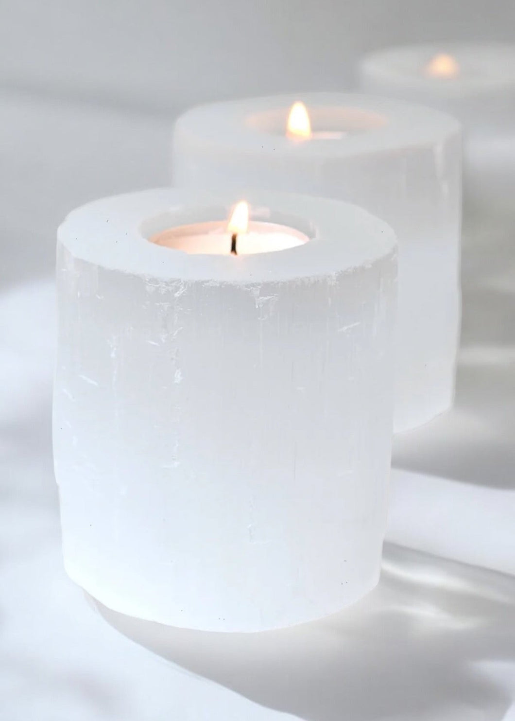 Selenite Tealight Candle Holder