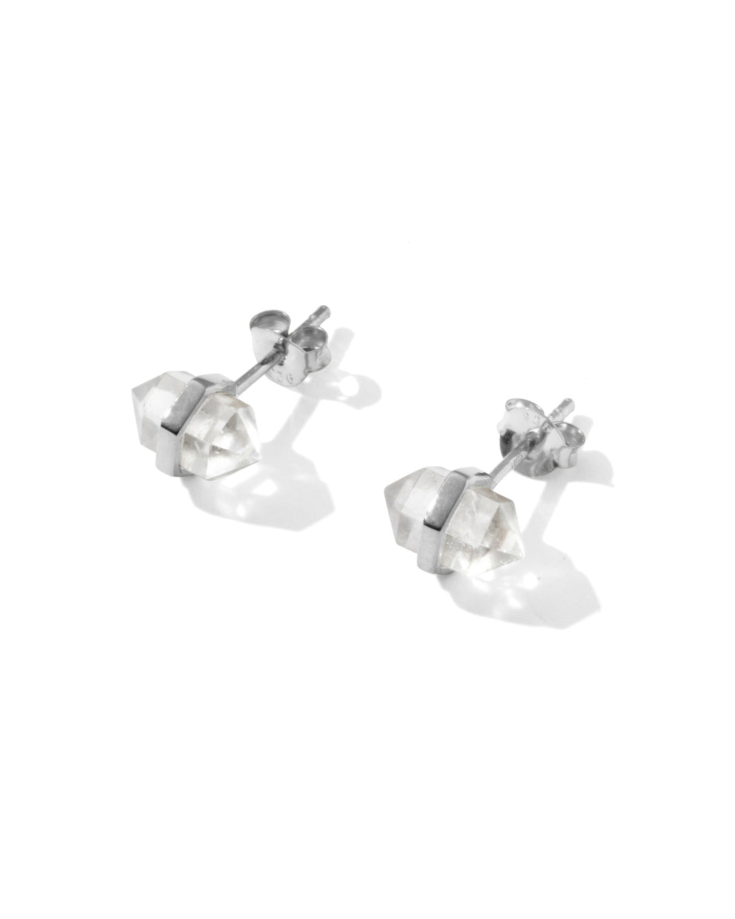 Beaming Crystal Studs | Clear Quartz